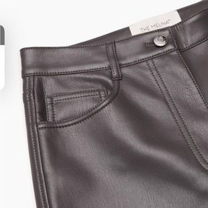 Melina pant in black vegan leather, short length